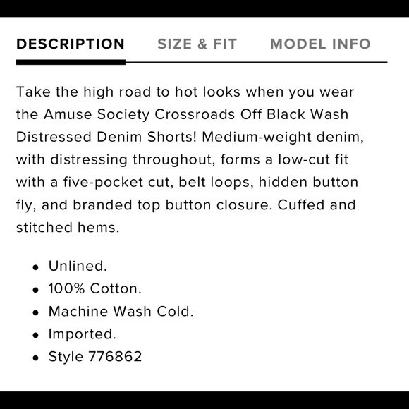 Amuse society distressed shorts - Picture 4 of 8